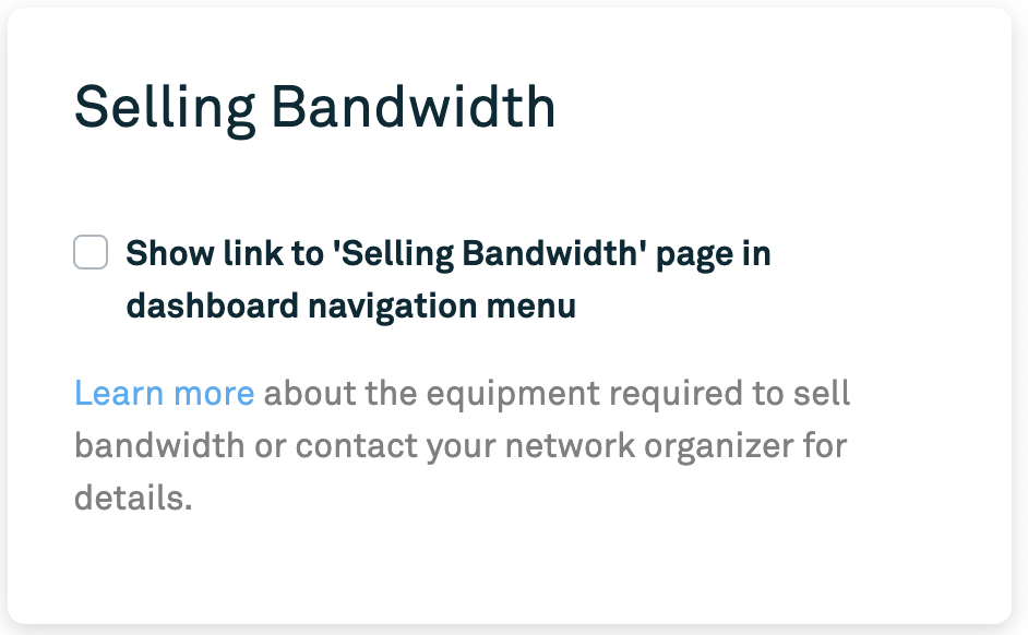 SellingBandwidth